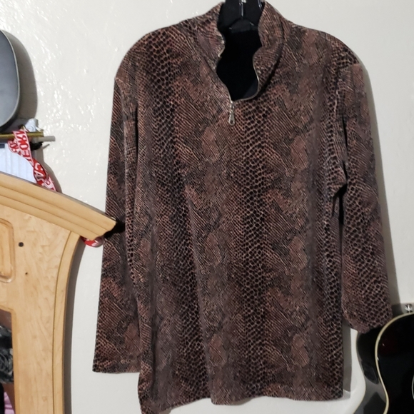 YORKHARBOR SNAKE JACKET WOMENS BROUW ZIP SZ SMALL - Picture 8 of 8